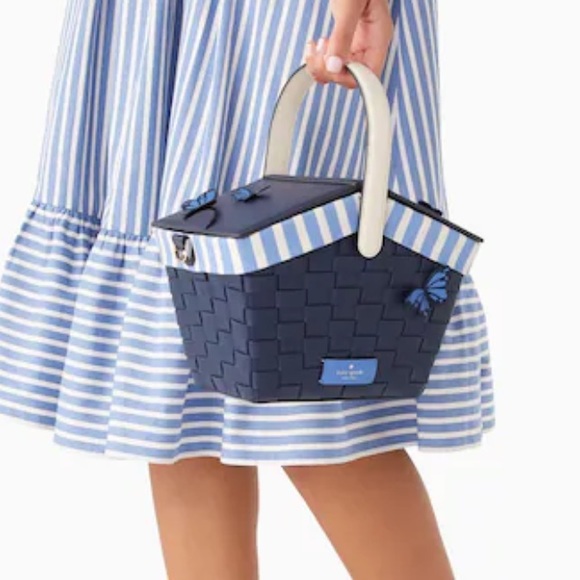 • NWT KATE SPADE PICNIC 3D BASKET FLUTTER FLY BUTTERFLY BASKET BIFOLD WALLET SET - Picture 3 of 14